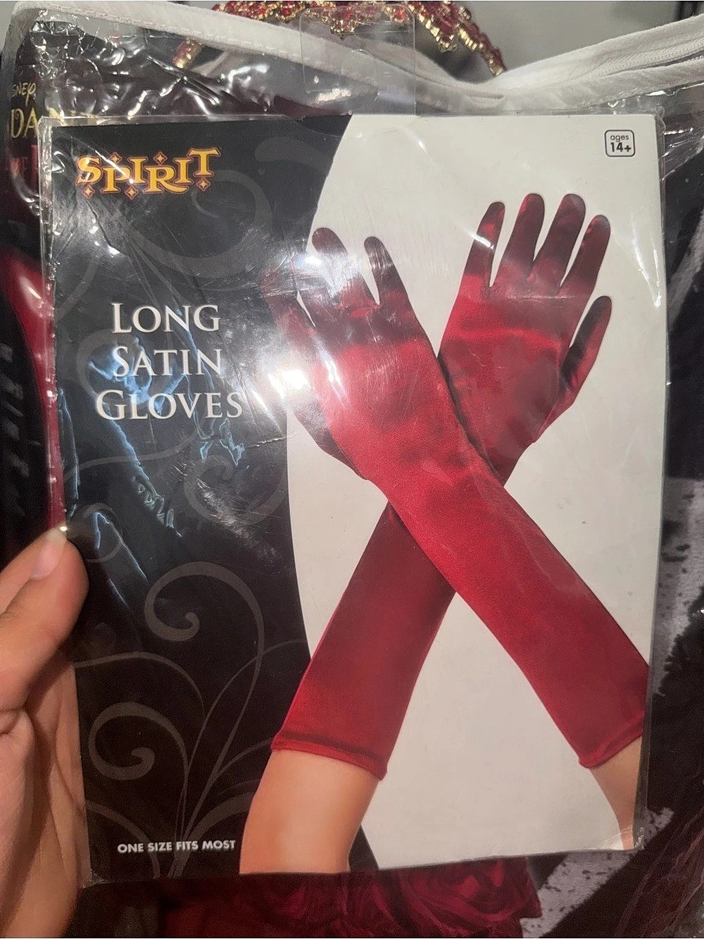 Spirit Long Satin Gloves Red NWT